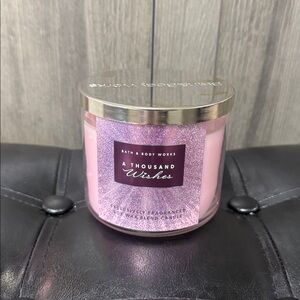 New Bath & Body Works A Thousand Wishes 3 Wick Pink Soy Wax Fragranced Candle
